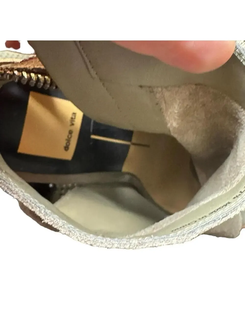 Dolce Vita Phenix Tan Suede Open Toe Booties Size 7.5